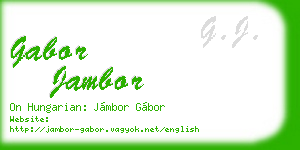 gabor jambor business card